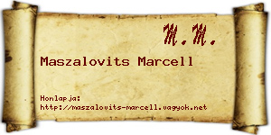Maszalovits Marcell névjegykártya